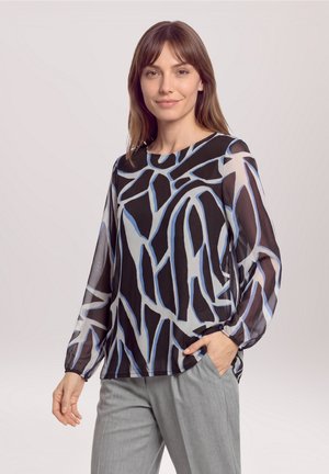 Betty & Co, BETTY & CO MIT GUMMIZUG MESH-SHIRT - T-shirt à manches longues - grau weiß