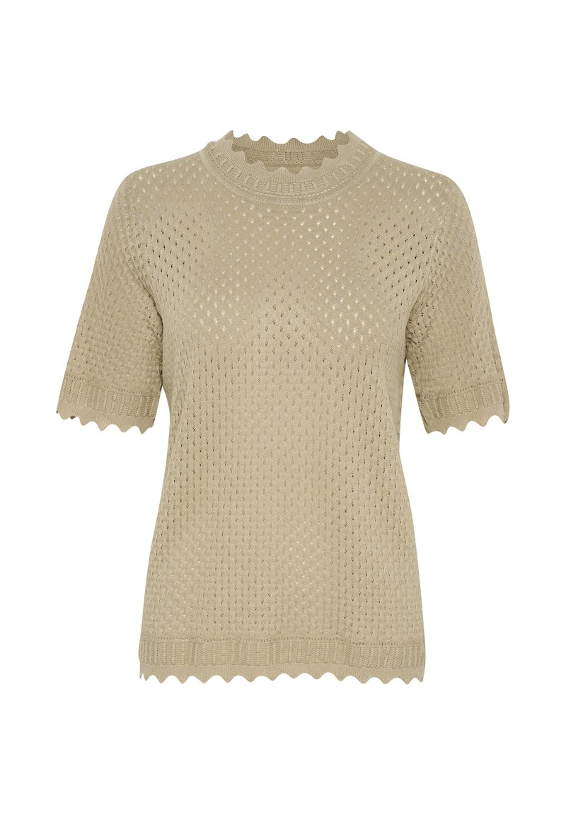 culture T-shirt print beige