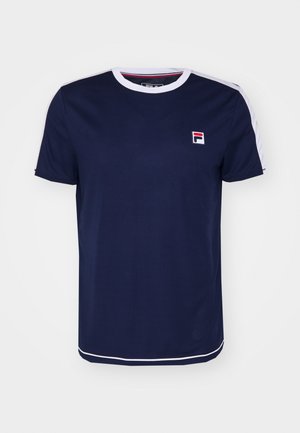 ELIAS - Sports T-shirts - navy/white