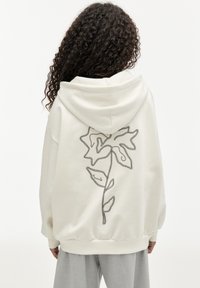 PULL&BEAR - FLORAL  - Cipzáras pulóver - white Miniatűr kép 1