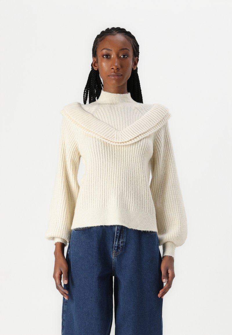VILA VIBOOBA FRILL - Maglione - birch
