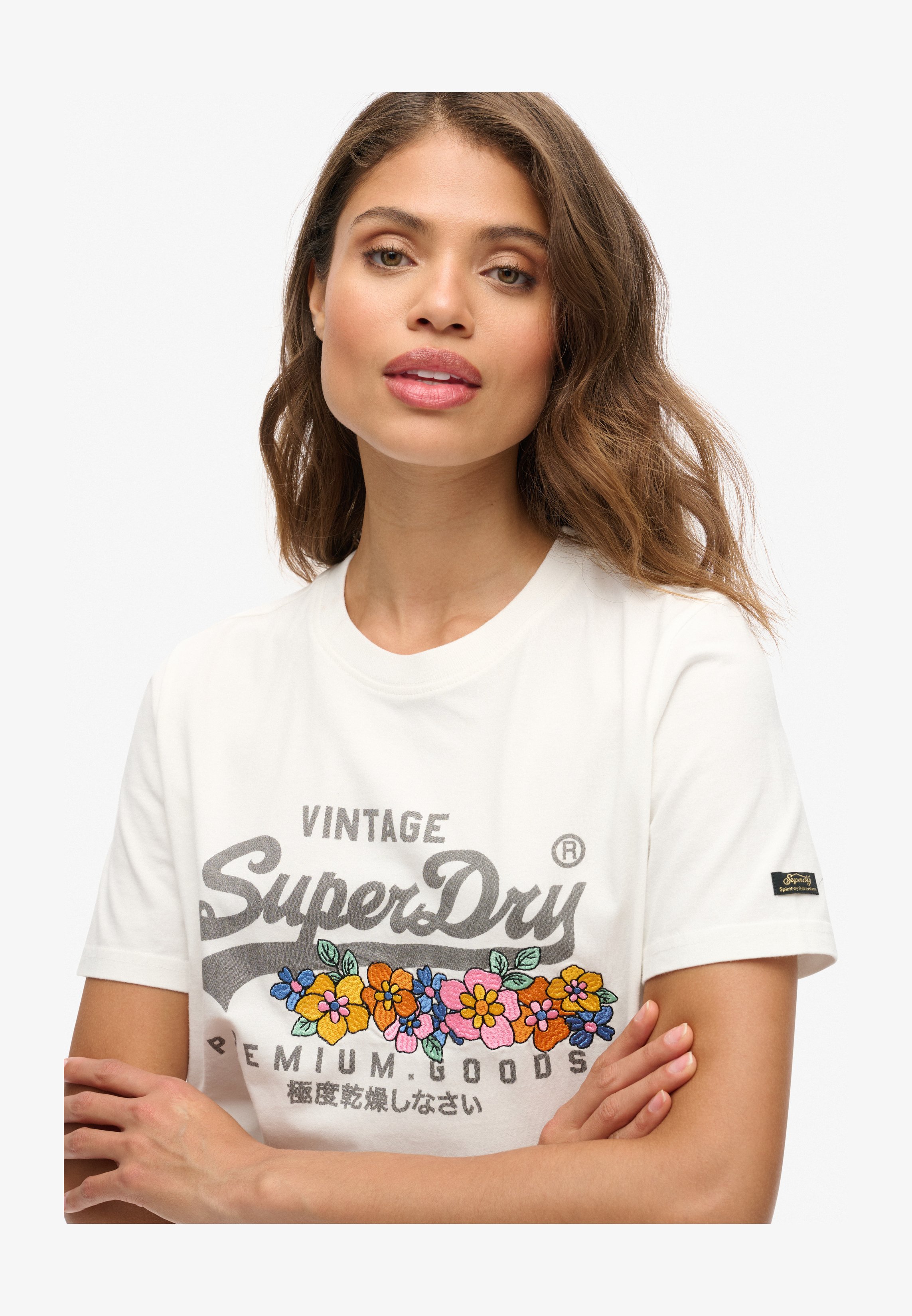 Superdry T-Shirt Sportswear Logo Relaxed Tee - Bianco Brillante, Taglia 42 Donna