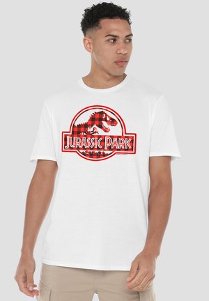 Universal Studios, JURASSIC PARK PLAID LOGO - Print T-shirt - white