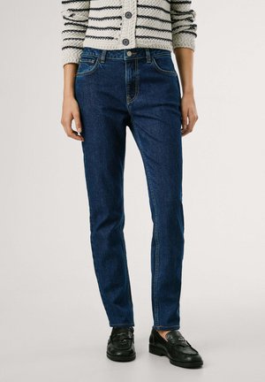 STRAIGHT TAPERED HW - Straight leg jeans - dark enzyme