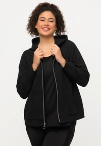 Ulla Popken Sweat-jacket In Poliestere, Chiusura A Zip, Manica Lunga, Casual, Lavabile