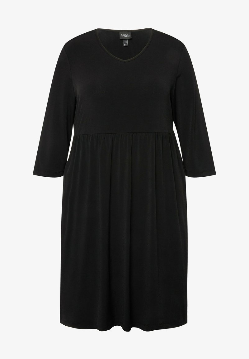 Ulla Popken EMPIRE WAIST 3/4 SLEEVE - Jersey dress - black - Zalando Ulla Popken EMPIRE WAIST 3/4 SLEEVE - Jersey dress - black - Zalando