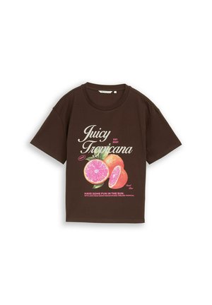 TOM TAILOR DENIM, TOM TAILOR DENIM T-SHIRT BOXY FIT T-SHIRT MIT PRINT - T-shirt imprimé - cool dark brown