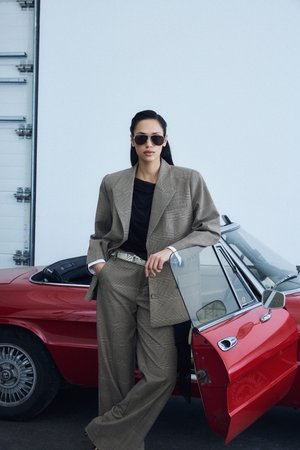 Gestuz Blazer - pale khaki check