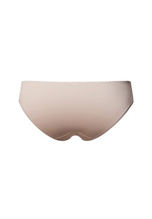 Beige saumattomat alushousut, joissa on hieno gradientti, sileä rakenne ja skaalatut reunat. Suunniteltu mukavuutta ja luonnollista istuvuutta varten.