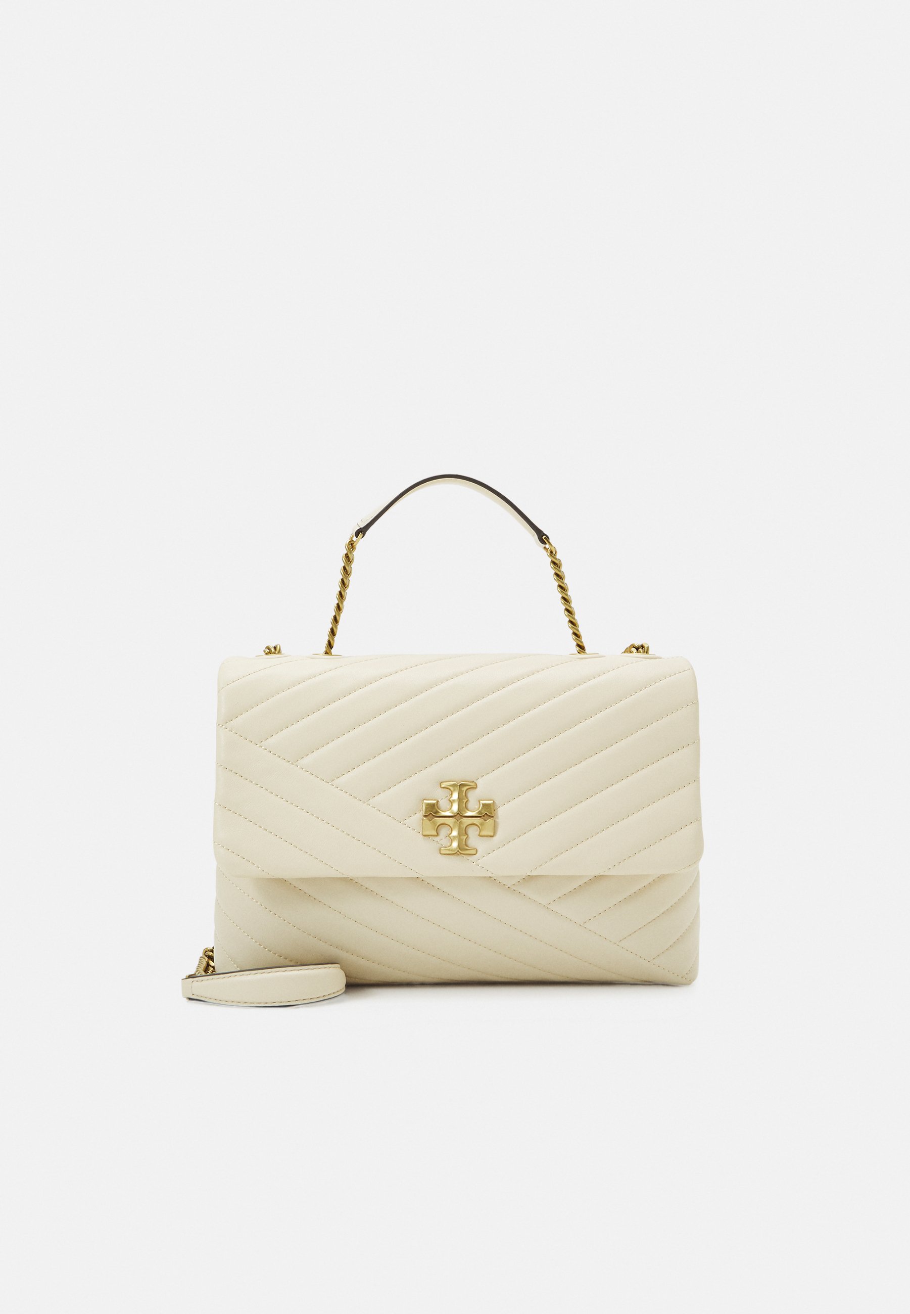 Tory Burch KIRA CHEVRON CONVERTIBLE SHOULDER - Across body bag - new  cream/off-white 