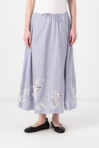Tommy Hilfiger BRODERIE ANGLAISE LONG SKIRT - Trapecinis sijonas - classic ithaca/blue