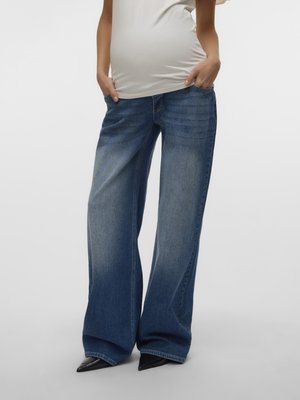 MAMALICIOUS MLJADA WIDE LEG - Relaxed fit jeans - light blue denim
