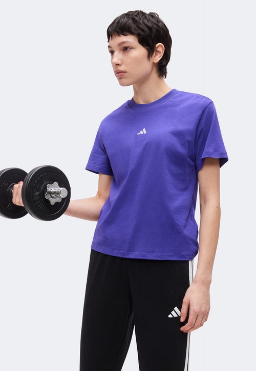 adidas ESSENTIALS SMALL LOGO - Basic T-shirt - pure purple/white — photo 4