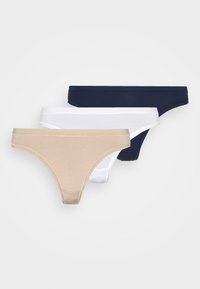 FLEXIFIT THONG 3 PACK - Tanga - beige/white/dark blue