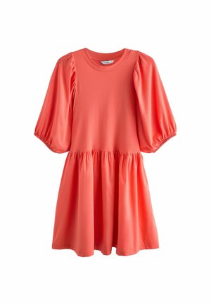 PUFF SLEEVE MINI - REGULAR FIT - Jerseyklänning - coral pink
