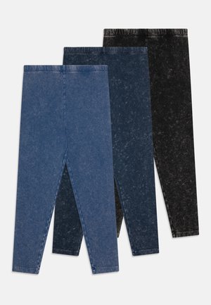 UNISEX 3 PACK - Leggingsit - blue denim/dark blue denim/black denim