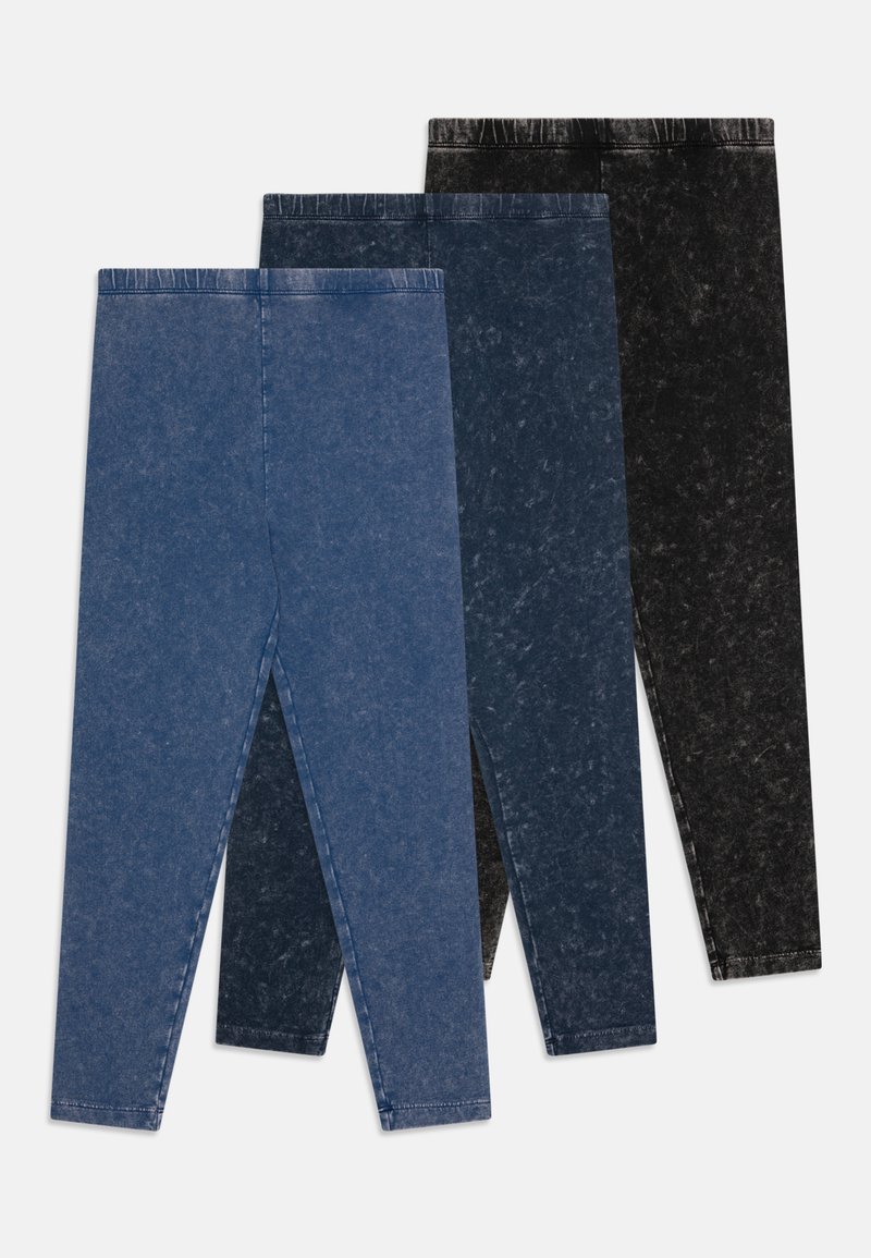 Trys leggingų poros skirtingomis atspalviais: šviesiai mėlyna, tamsiai mėlyna ir juoda. Kiekviena pora turi siaurėjantį dizainą ir elastinę liemenėlę.