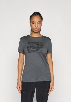 WOMEN TECH LITE TEE TERRAIN - Športové tričko - obsidian
