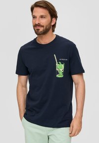s.Oliver FRONTPRINT - T-shirt print - navy