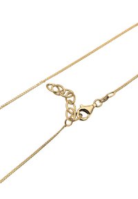 Collier en chaîne dorée avec un design texturé, comportant un fermoir à homard et des accents de maillons ronds. Le matériau semble brillant et lisse.