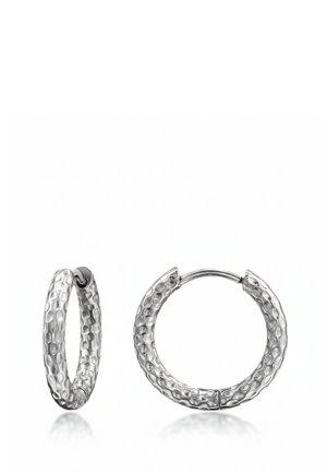 HUGGIE MIT SCHLANGENHAUT-MUSTER - Earrings - silver matal