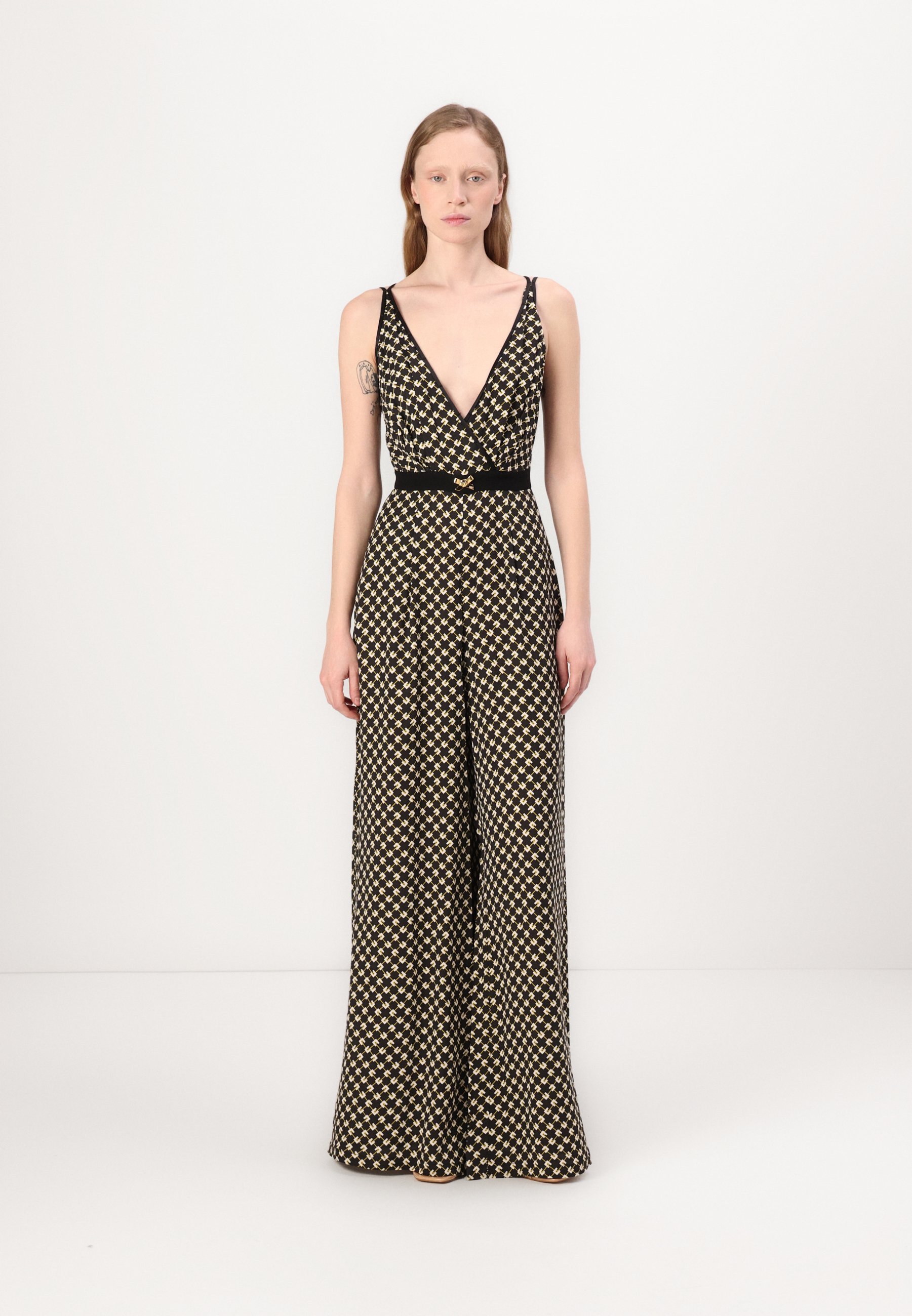 Elisabetta Franchi Tuta jumpsuit - nero/burro/curry