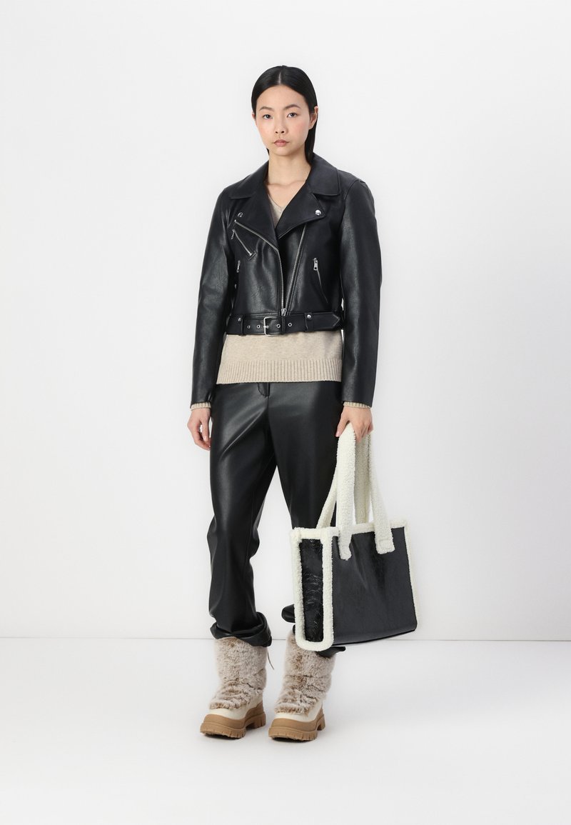 ONLY ONLAVA BIKER - Giacca In Similpelle - Magnet/grigio Scuro - Foto 2