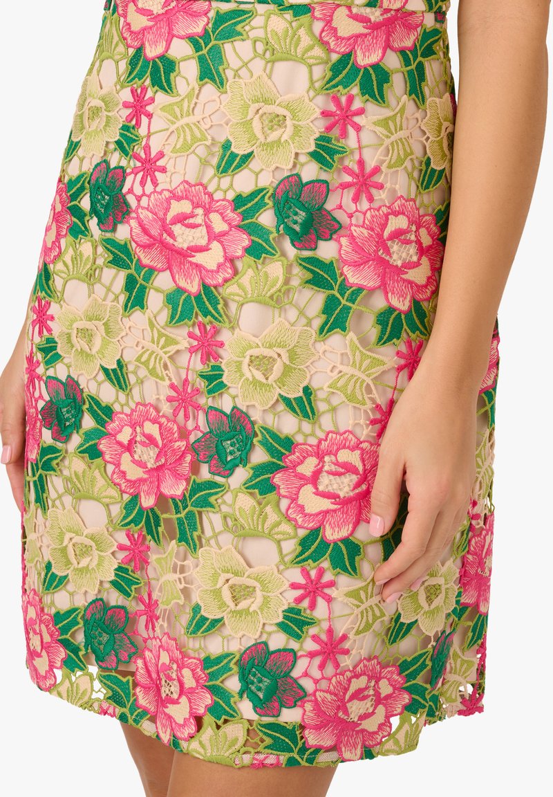 Adrianna Papell FLORAL EMBROIDERY SHORT - Cocktail dress / Party dress -  pink green multi/pink