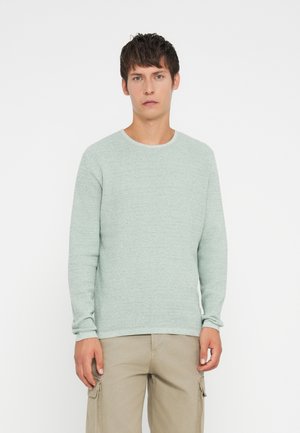 JJEGEORGE CREW NECK - Jersey de punto - granite green/cloud dancer