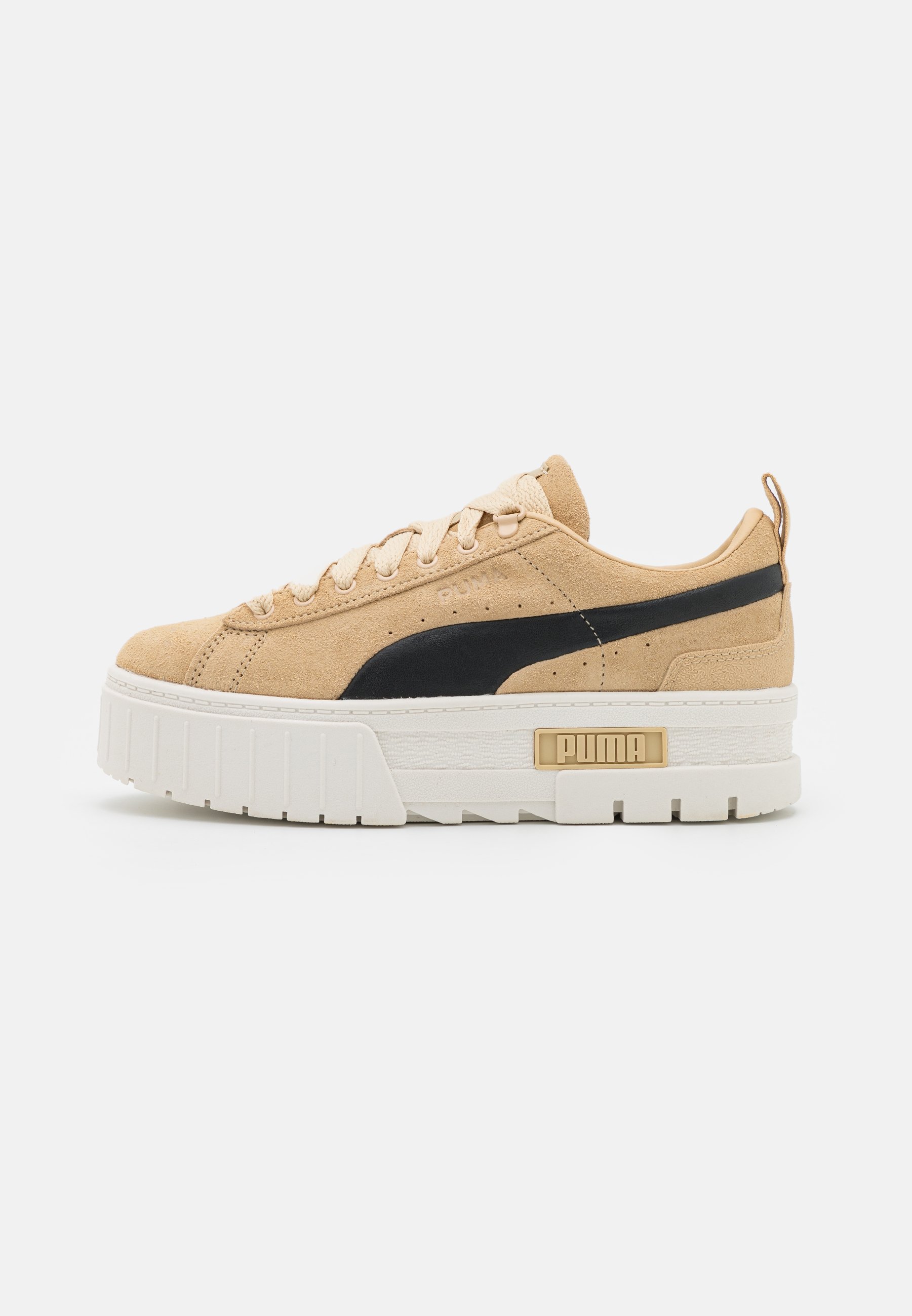 puma mayze platform white beige