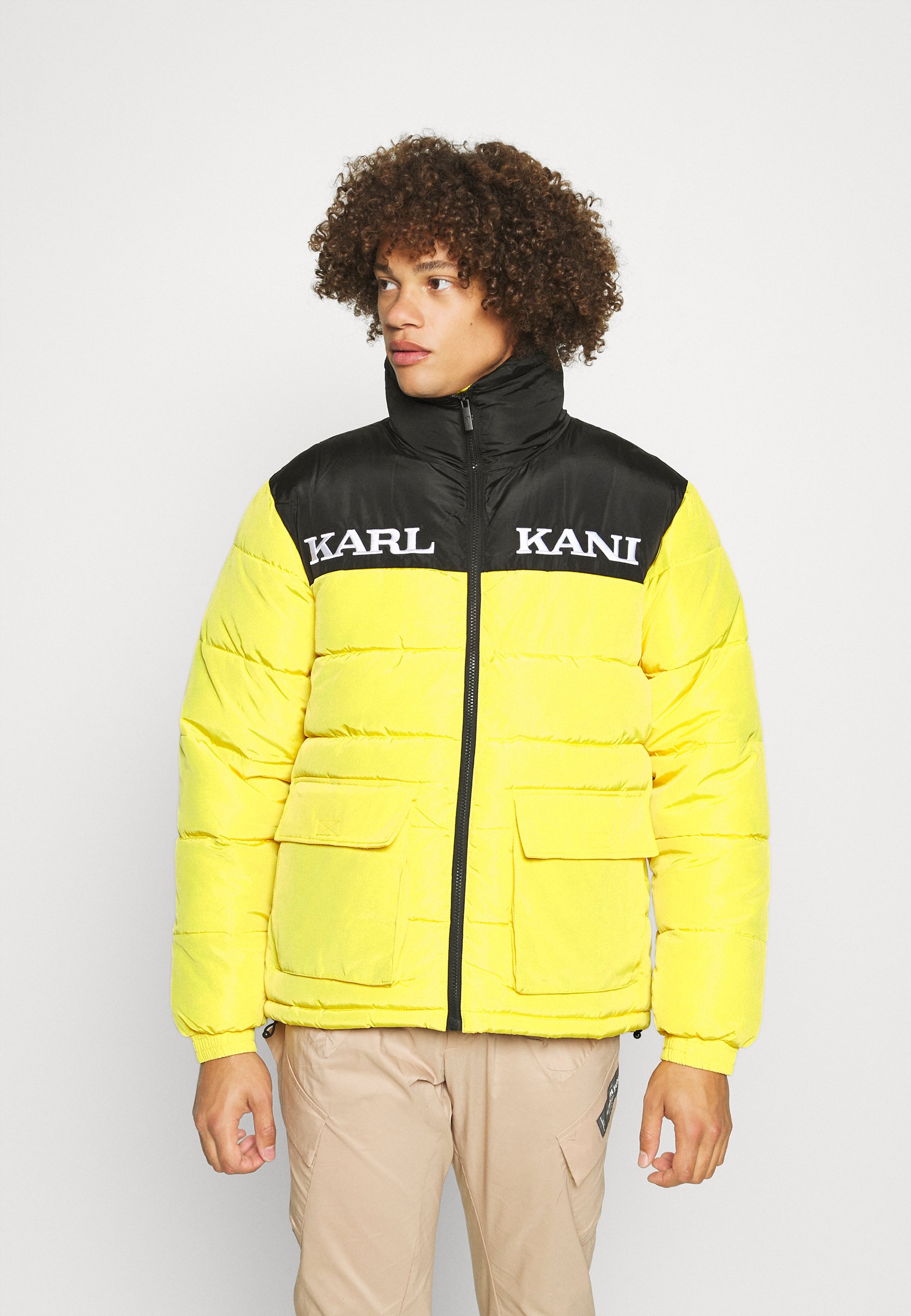 Windbreaker Karl Kani Jacke Gelb Kani Retro Reversible Puffer