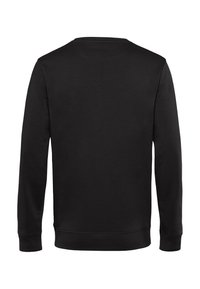 Felpa nera con collo rotondo, maniche lunghe, polsini e fondo a costine, realizzata in un tessuto liscio e morbido, che offre un design semplice e classico.