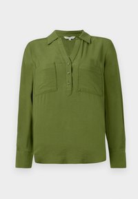 TOM TAILOR BLOUSE STRUCTURED SOLID - Blůza - deep ivy green