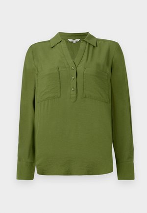 TOM TAILOR BLOUSE STRUCTURED SOLID - Camicetta - deep ivy green