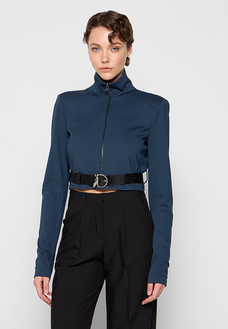 PATRIZIA PEPE Sweater met rits petrol PATRIZIA PEPE Sweater met rits petrol