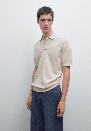 Massimo Dutti LIGHTWEIGHT V-NECK - Piké - beige