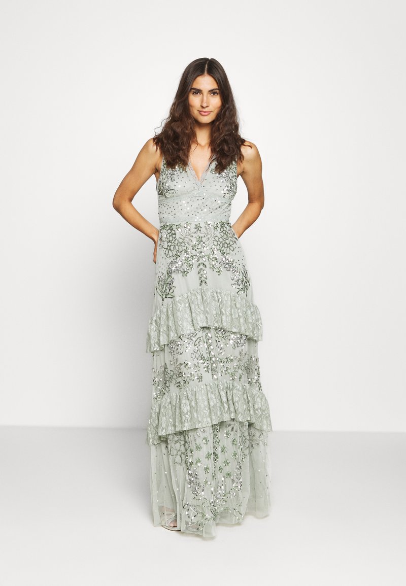 Maya Deluxe Maya Deluxetaupe Blush Embellished Halter Neck Midi Dress Vestito per Damigella donore Donna Maya Deluxe Maya Deluxetaupe Blush Embellished Halter Neck Midi Dress Vestito per Damigella donore Donna