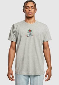 Merchcode FRIDA KAHLO DEATH ROUND NECK - Apdrukāts T-krekls - heather grey