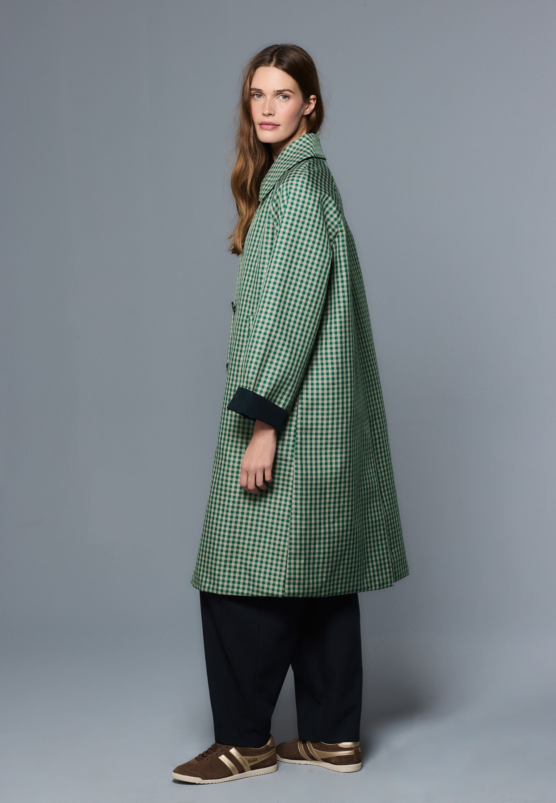 Next REGULAR FIT REVERSIBLE - Trenchcoat - green check/green - Zalando