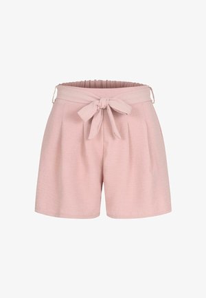 Lyserøde shorts laget av myk stoff, med elastisk midje og en frontknute detalj. Flatt front med folder, som sikrer en avslappet passform.