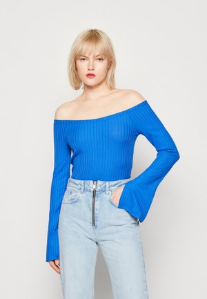 Gina Tricot VANESSA OFF SHOULDER - T-shirt à manches longues - blue