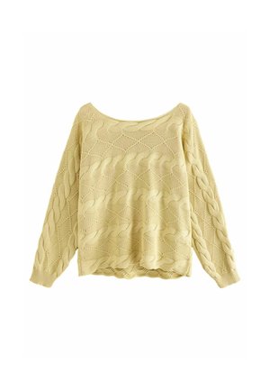 CABLE OFF THE SHOULDER  - Svetrík - lime green