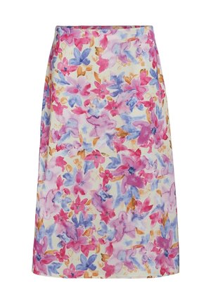 VILA ALLOVER GEBLÜMT ELEGANT - A-line skirt - rot
