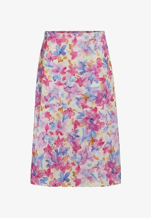 VILA ALLOVER GEBLÜMT ELEGANT - A-Linien-Rock - rot