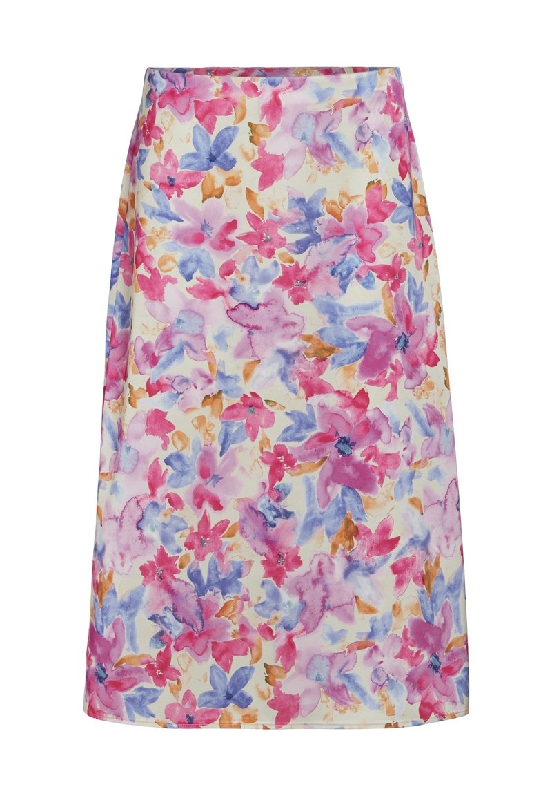 VILA ALLOVER GEBLÜMT ELEGANT - A-Linien-Rock - rot