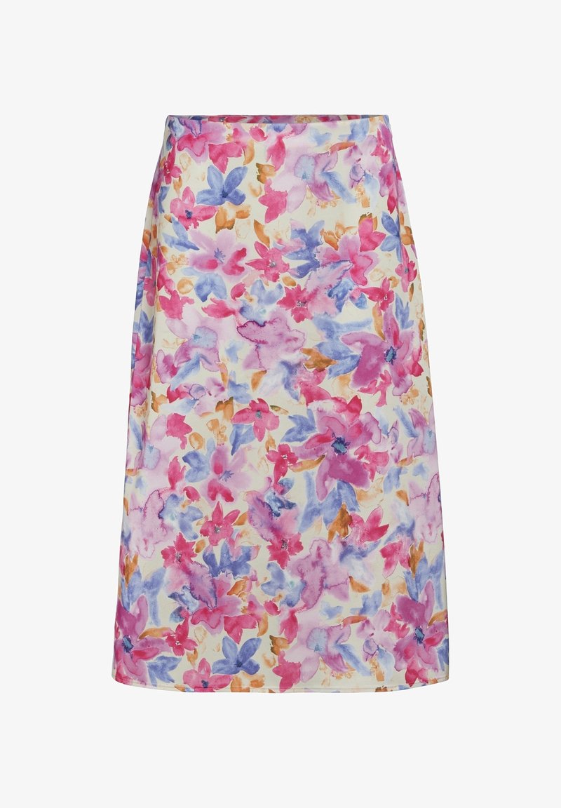 VILA ALLOVER GEBLÜMT ELEGANT - A-Linien-Rock - rot