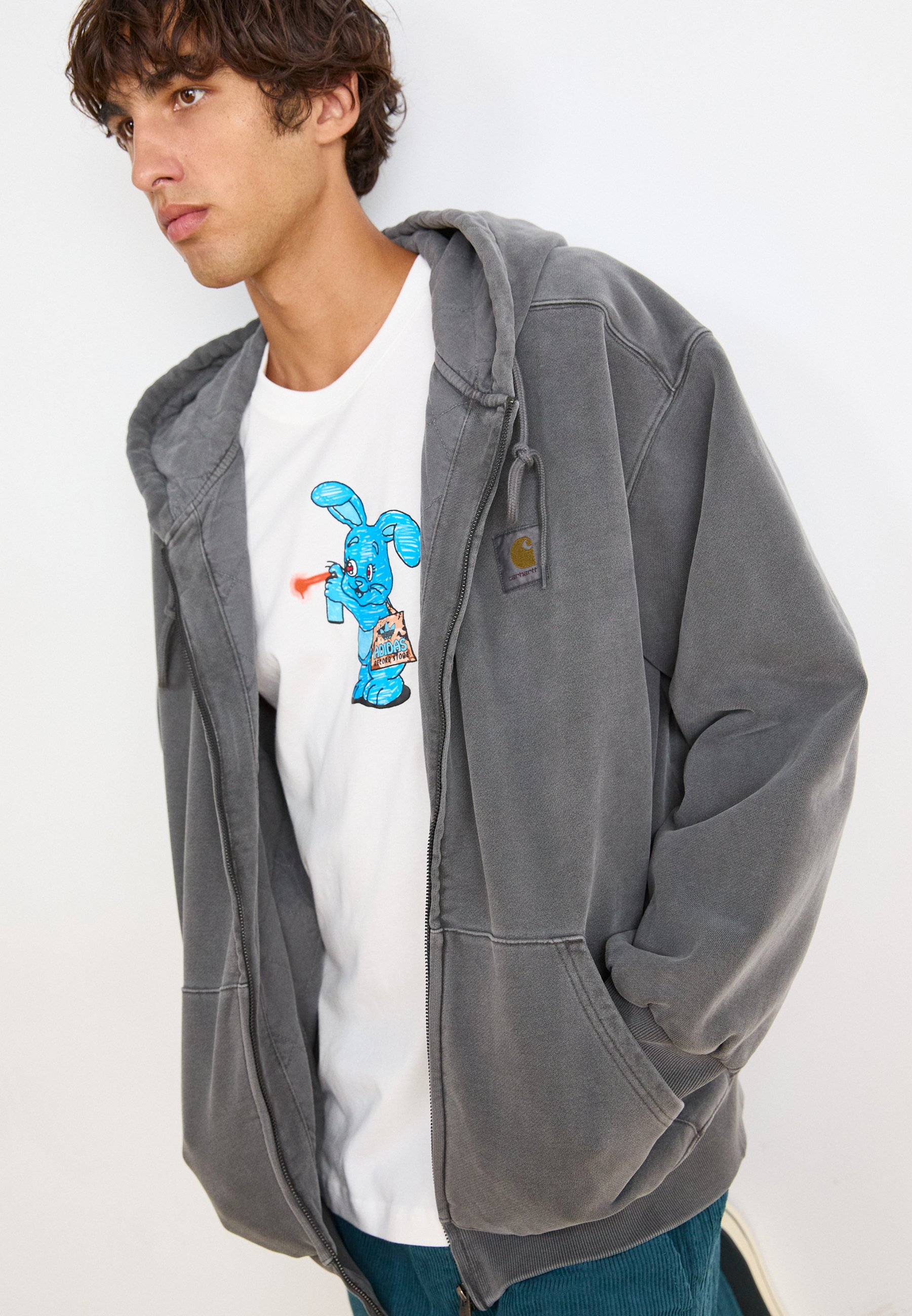 【Carhartt】 ★ HOODED VISTA GARMENT DYED SWEATSHIRT ★ Carhartt WIP - Hooded Vista Garment Dyed Graphite - Hoodie
