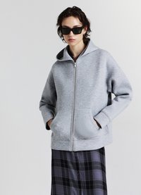 Calliope CON CAPPUCCIO - Felpa con zip - grigio medio melange
