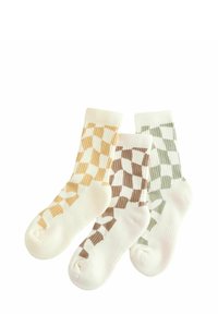 Next RICH CHECKERBOARD CUSHIONED 3 PACK - Strumpor - neutral