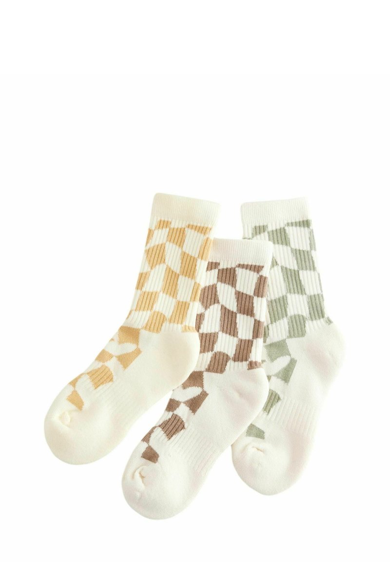 Next RICH CHECKERBOARD CUSHIONED 3 PACK - Strumpor - neutral